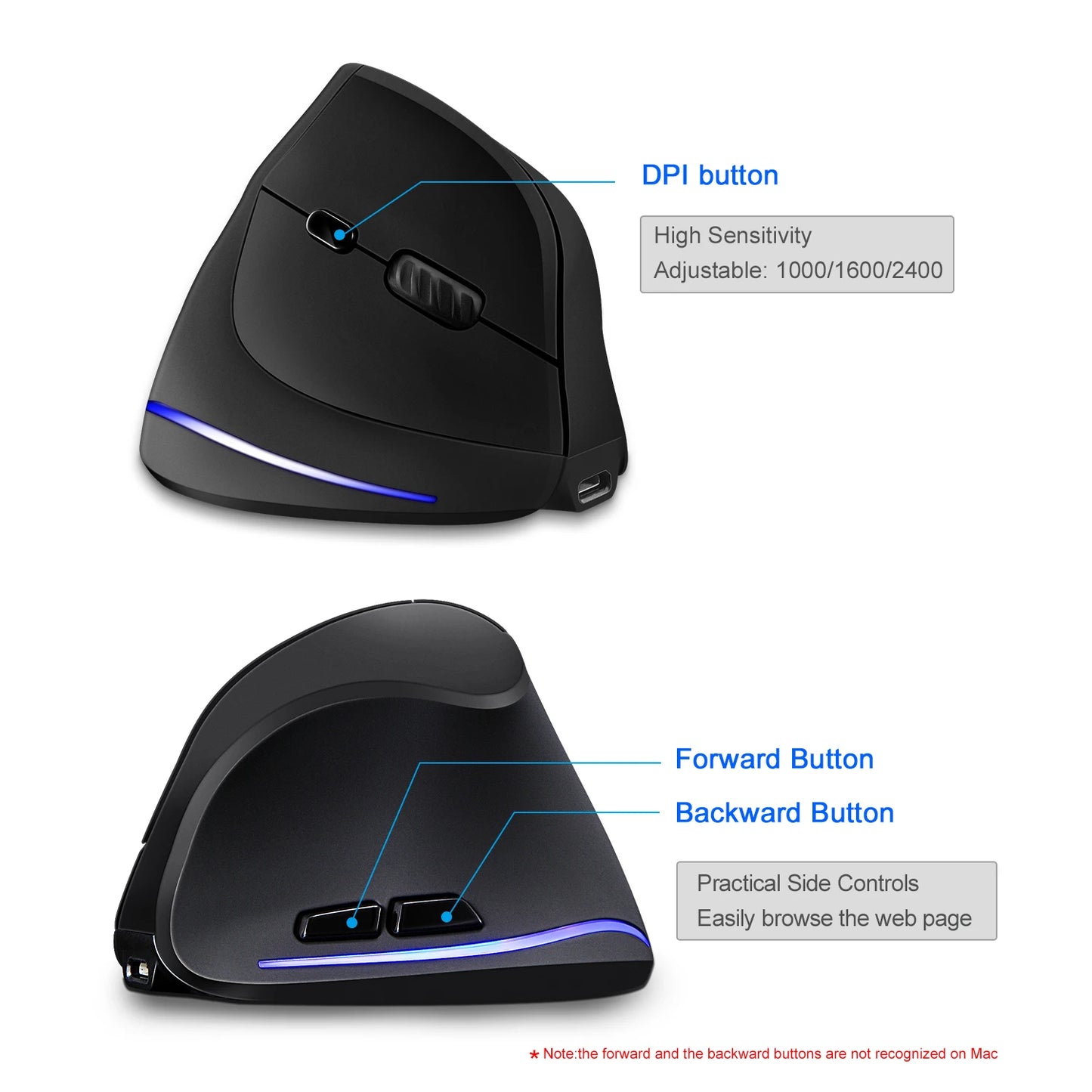 Souris verticale sans fil Lefon F35