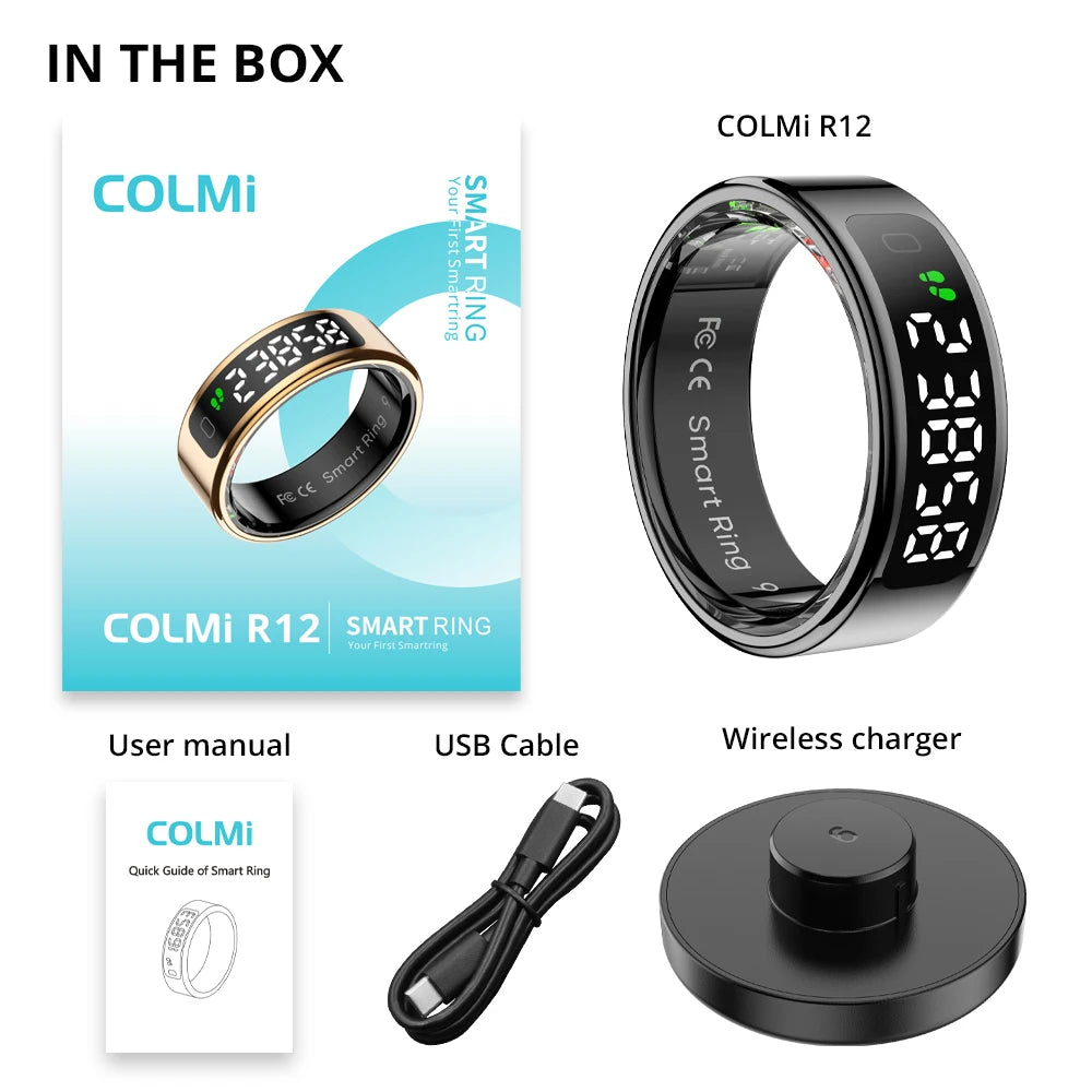 Bague Connectée COLMI R12 – Écran tactile & suivi santé avancé