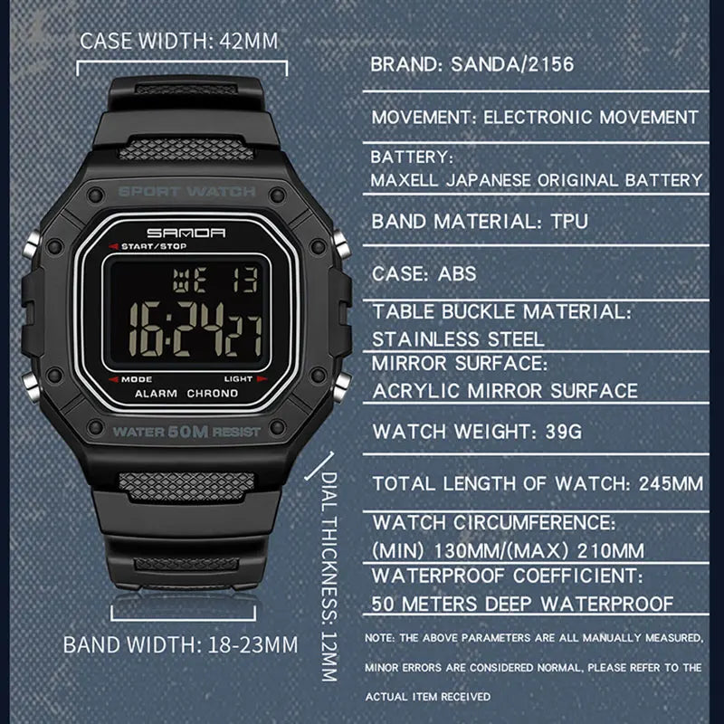 Montre Digitale Sport SANDA 2156