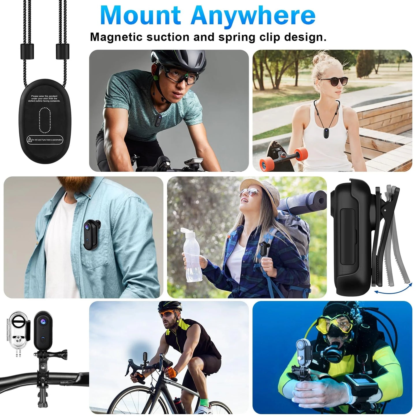 Mini Caméra Sport 4K Ultra HD – Compacte, Étanche & Polyvalente