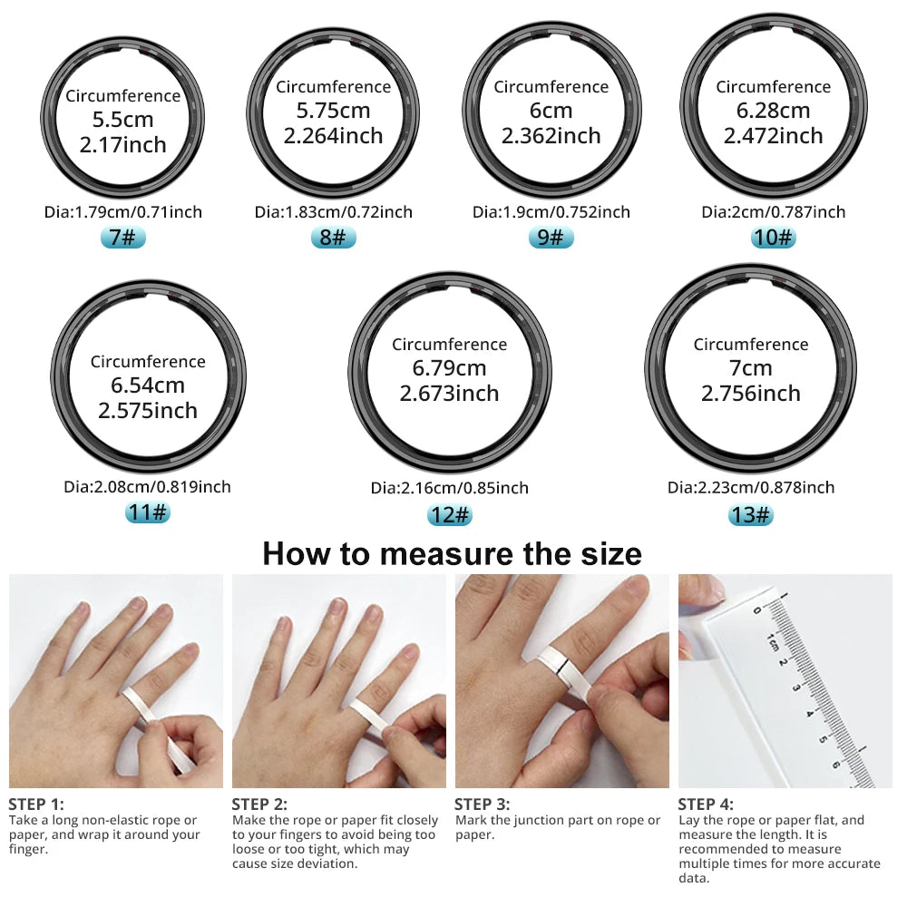 Bague Connectée COLMI R12 – Écran tactile & suivi santé avancé