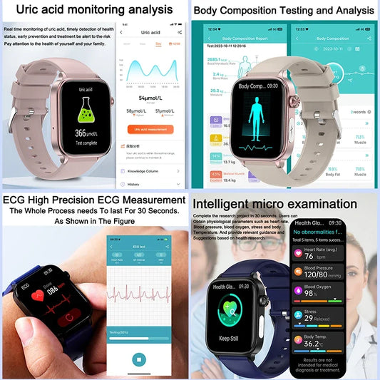Montre Connectée Femme 2025 – ECG + PPG & Suivi Santé