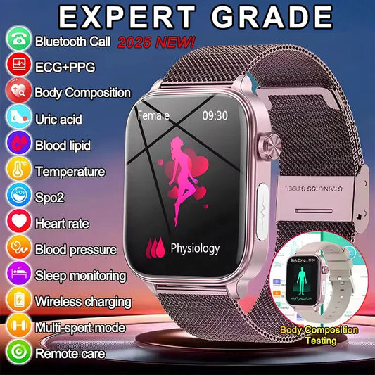 Montre Connectée Femme 2025 – ECG + PPG & Suivi Santé