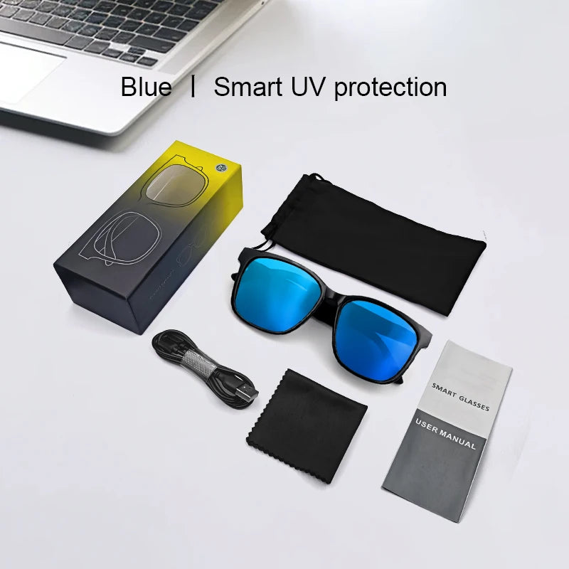 🕶️ Lunettes Connectées Intelligentes GS-08 – Appels, Musique & Protection Anti-Lumière Bleue