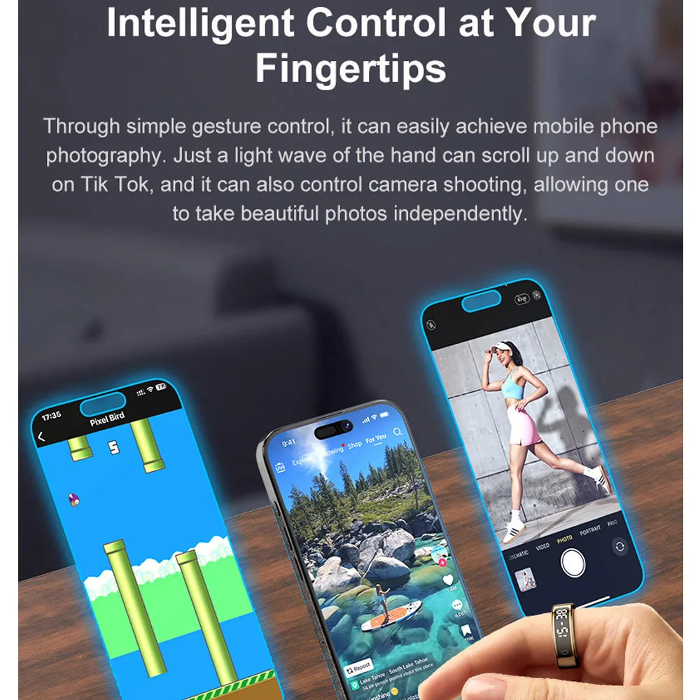 R11 Smart Ring – Bague Connectée avec Écran & Gestion Santé