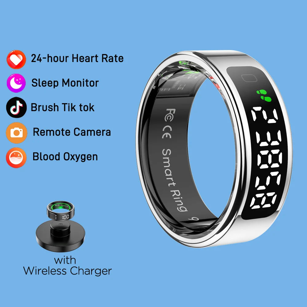 R11 Smart Ring – Bague Connectée avec Écran & Gestion Santé