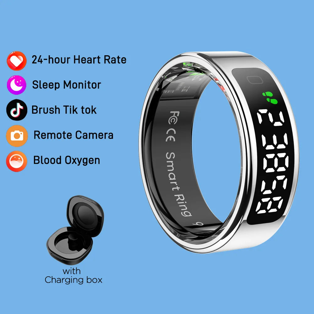 R11 Smart Ring – Bague Connectée avec Écran & Gestion Santé