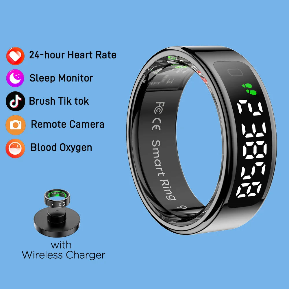R11 Smart Ring – Bague Connectée avec Écran & Gestion Santé