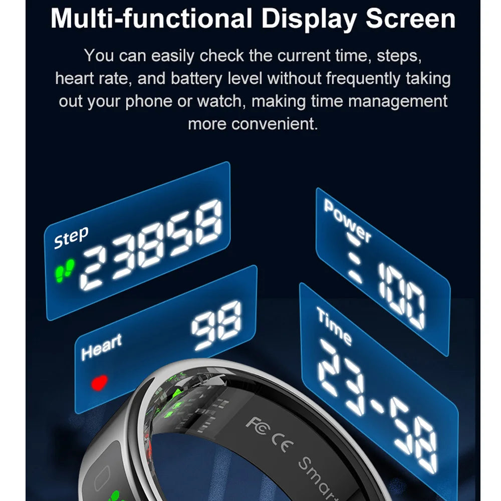 R11 Smart Ring – Bague Connectée avec Écran & Gestion Santé