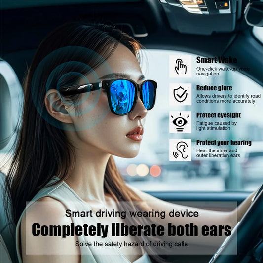 🕶️ Lunettes Connectées Intelligentes GS-08 – Appels, Musique & Protection Anti-Lumière Bleue