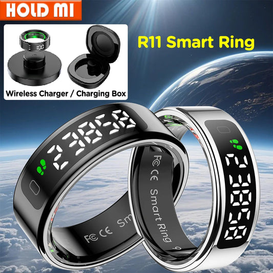 R11 Smart Ring – Bague Connectée avec Écran & Gestion Santé