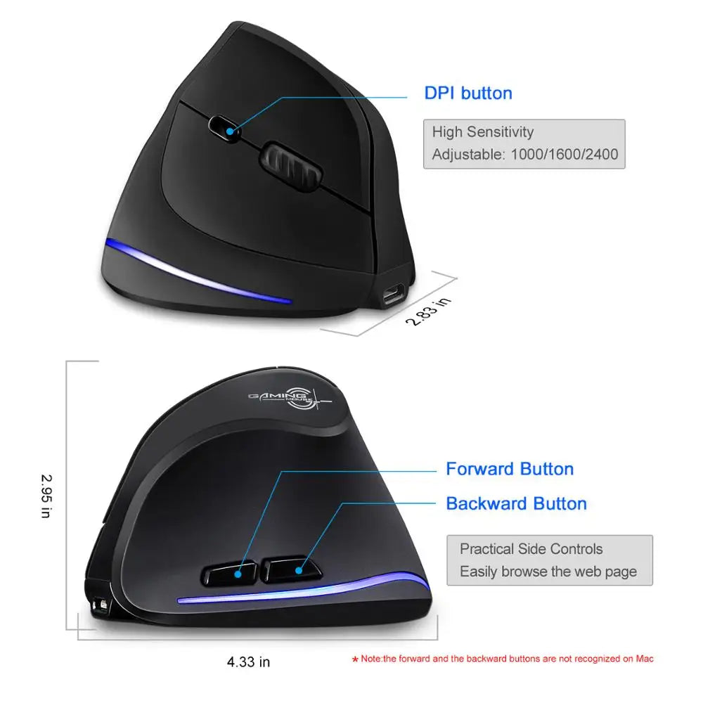 Souris verticale sans fil Lefon F35