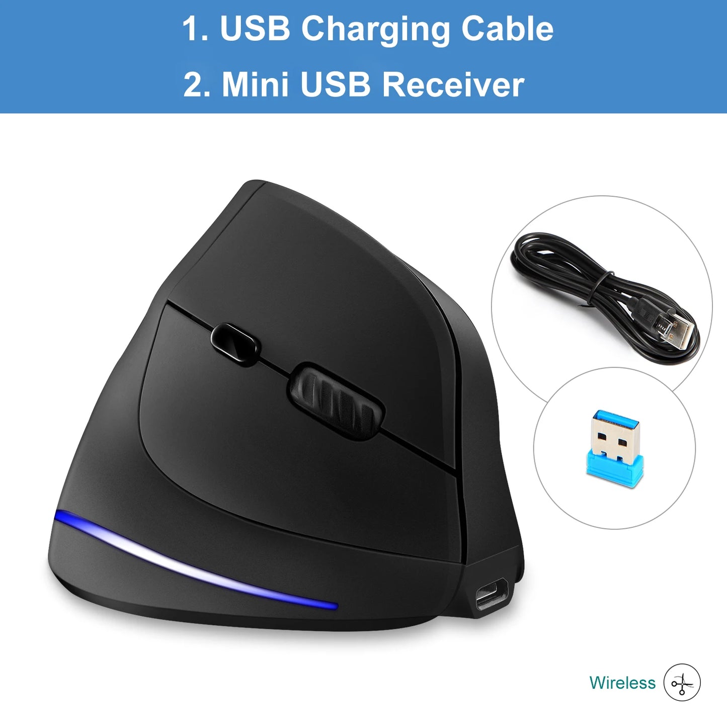 Souris verticale sans fil Lefon F35